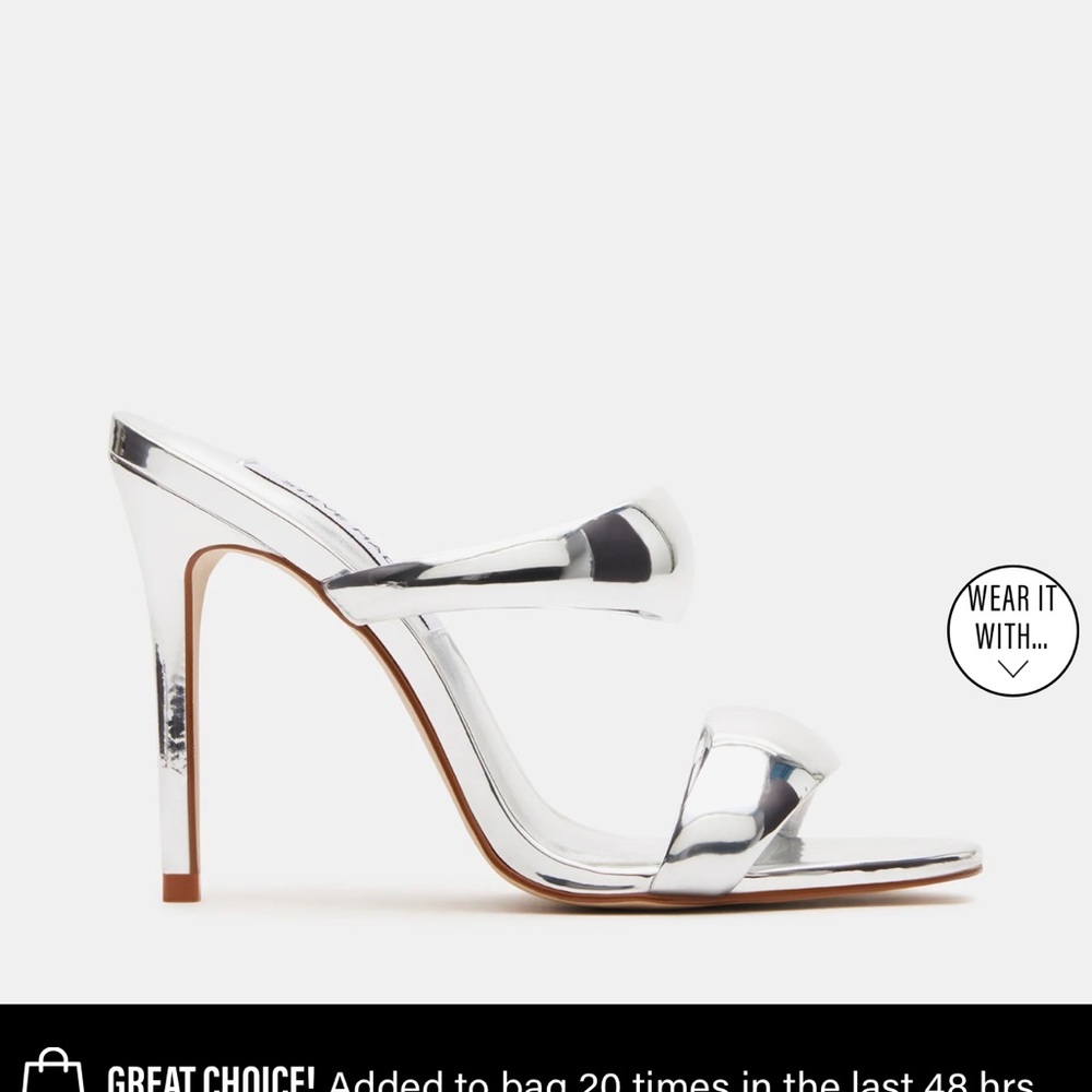 Steve Madden Shiny Silver Heels